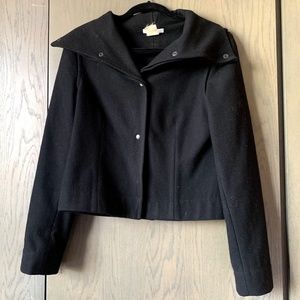 Sarah Pacini Black Wool Coat
